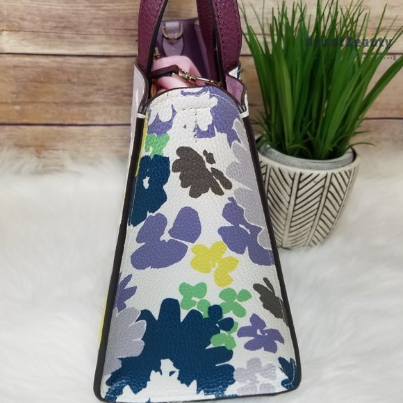 Kate spade sam swing flora medium satchel purple - Picture 5 of 15